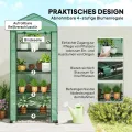 Outsunny Gewächshaus mit Rolle, Regale, Winterfest Foliengewächshaus aus Stahl, Treibhaus für Balkon, Garten, Tomatenhaus 69 x 50 x 165 cm, Tomatengewächshaus für Tomaten, Blumen, Pflanzen, Grün - Thumbnail 5