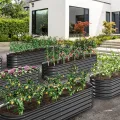 YITAHOME Outdoor Hochbeet Metall 240x61x43cm, Hochbeete-Kit aus Verdicktem Zink-Aluminium-Magnesium-Edelstahl-Metall Hochbeete für Garten mit Sicherheitsgummi für Gemüse, Blumen und Früchte (Grau) - Thumbnail 8