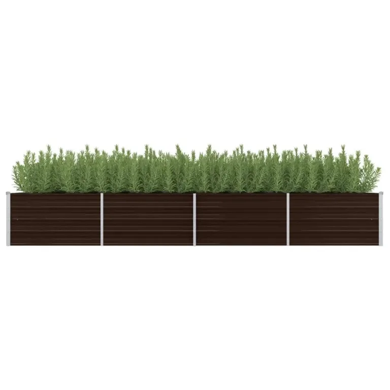 Myheimly Garten-Hochbeet Braun 320 x 80 x 45 cm Verzinkter Stahl – Bild 1