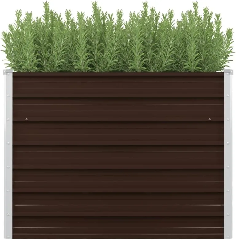 Garten-Hochbeet Braun 100 x 40 x 77 cm Verzinkter Stahl – Bild 2
