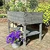 gartenetage Hochbeet XXL mit Ablage und Pflanzfolie - Nachhaltiges Design, Wetterfest, Rückenschonend, Praktische Ablage, Inklusive Pflanzfolie, Anthrazit – Bild 2