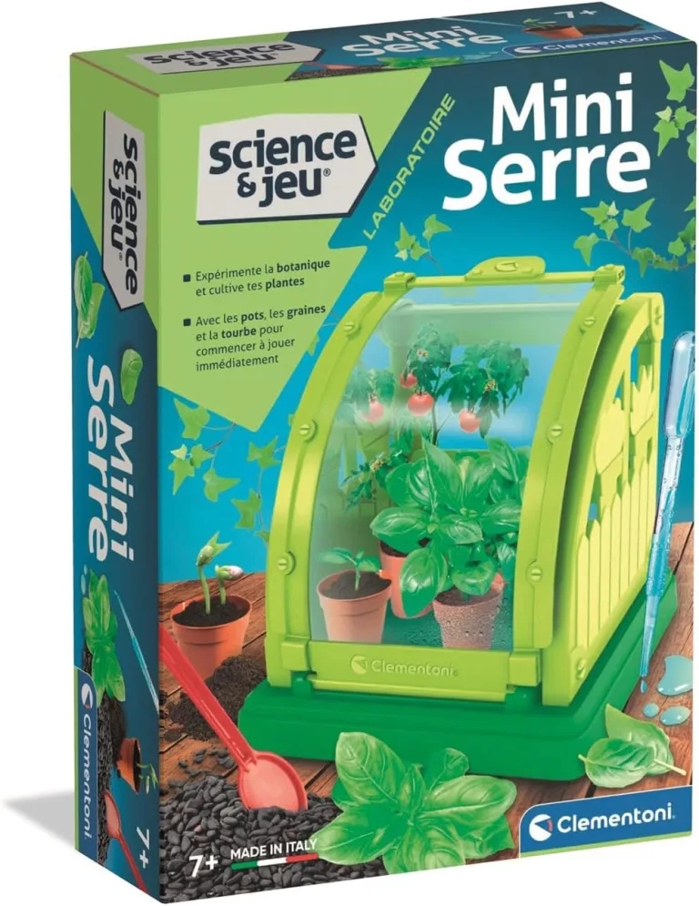 Clementoni | Wissenschaft & Spiel: Mini-Gewächshaus – Botanic-Set für Kinder ab 7 Jahren | Gewächshaus zum Zusammenbauen mit Töpfen, Torf, Samen | wissenschaftliches Lernspiel zum Entdecken der – Bild 1