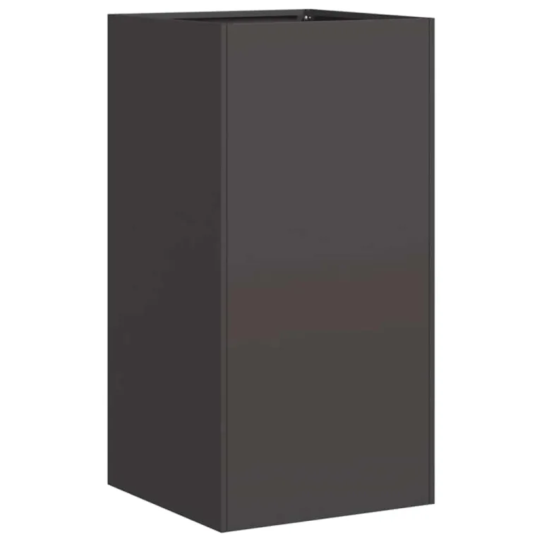 vidaXL Pflanzkübel Schwarz 40x40x80 cm Kaltgewalzter Stahl, Pflanzschale, Garten-Garten-Pflanzkübel, Outdoor-Pflanzgefäß, Hochbeet, Pflanzgefäß – Bild 1