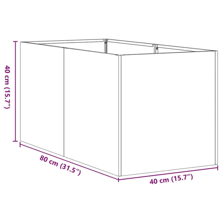 vidaXL Pflanzkübel Schwarz 40x80x40 cm Kaltgewalzter Stahl, Pflanzschale, Garten-Garten-Pflanzkübel, Outdoor-Pflanzgefäß, Hochbeet, Pflanzgefäß – Bild 3