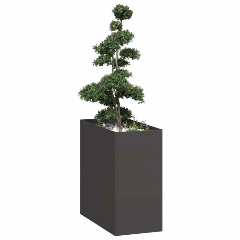 vidaXL Pflanzkübel Schwarz 40x80x80 cm Stahl, Pflanzschale, Garten-Garten-Pflanzkübel, Outdoor-Pflanzgefäß, Hochbeet, Pflanzgefäß, Blumenkasten – Bild 3