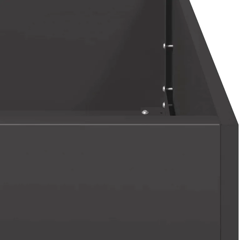 vidaXL Pflanzkübel Schwarz 40x80x80 cm Stahl, Pflanzschale, Garten-Garten-Pflanzkübel, Outdoor-Pflanzgefäß, Hochbeet, Pflanzgefäß, Blumenkasten – Bild 5