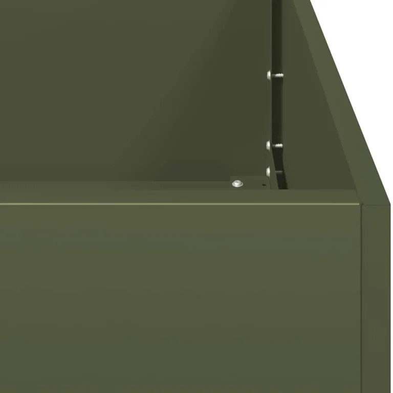 vidaXL Pflanzkübel Olivgrün 80x80x40 cm Kaltgewalzter Stahl, Pflanzschale, Garten-Garten-Pflanzkübel, Outdoor-Pflanzgefäß, Hochbeet, Pflanzgefäß – Bild 7