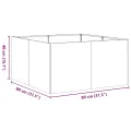 vidaXL Pflanzkübel Olivgrün 80x80x40 cm Kaltgewalzter Stahl, Pflanzschale, Garten-Garten-Pflanzkübel, Outdoor-Pflanzgefäß, Hochbeet, Pflanzgefäß - Thumbnail 3