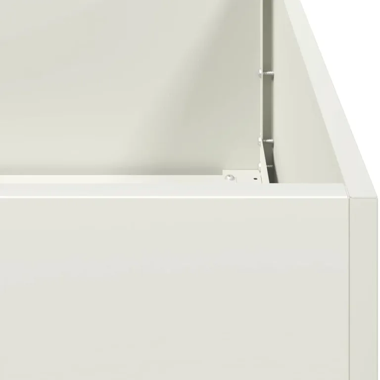 vidaXL Pflanzkübel Weiß 80x80x40 cm Kaltgewalzter Stahl, Pflanzschale, Garten-Garten-Pflanzkübel, Outdoor-Pflanzgefäß, Hochbeet, Pflanzgefäß – Bild 7