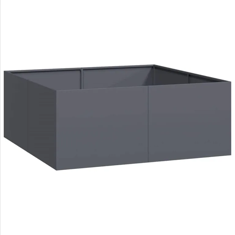 vidaXL Pflanzgefäß Anthrazit 100x100x40 cm Stahl, Pflanzschale, Garten-Garten-Pflanzkübel, Outdoor-Pflanzgefäß, Hochbeet, Pflanzgefäß, Blumenkasten – Bild 1