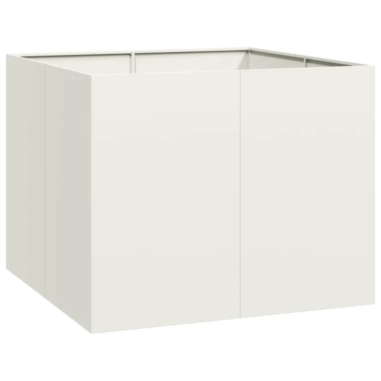 vidaXL Pflanzgefäß Weiß 100x100x80 cm Stahl, Pflanzschale, Garten-Garten-Pflanzkübel, Outdoor-Pflanzgefäß, Hochbeet, Pflanzgefäß, Blumenkasten – Bild 1