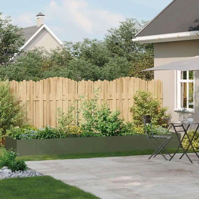 vidaXL Pflanzgefäß Olivgrün 360x80x40 cm Stahl, Pflanzschale, Garten-Garten-Pflanzkübel, Outdoor-Pflanzgefäß, Hochbeet, Pflanzgefäß, Blumenkasten – Bild 2