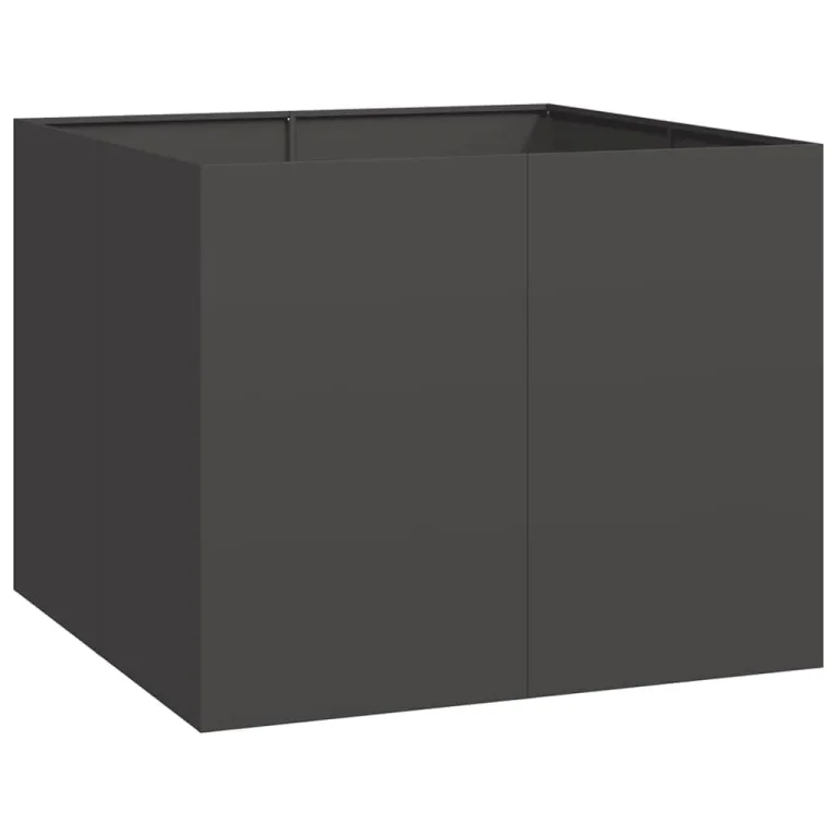 vidaXL Pflanzkübel Schwarz 100x100x80 cm Stahl, Pflanzschale, Garten-Garten-Pflanzkübel, Outdoor-Pflanzgefäß, Hochbeet, Pflanzgefäß, Blumenkasten – Bild 4