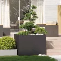 vidaXL Pflanzkübel Schwarz 100x100x80 cm Stahl, Pflanzschale, Garten-Garten-Pflanzkübel, Outdoor-Pflanzgefäß, Hochbeet, Pflanzgefäß, Blumenkasten - Thumbnail 2