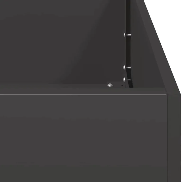 vidaXL Pflanzkübel Schwarz 100x100x40 cm Stahl, Pflanzschale, Garten-Garten-Pflanzkübel, Outdoor-Pflanzgefäß, Hochbeet, Pflanzgefäß, Blumenkasten – Bild 7