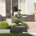 vidaXL Pflanzkübel Schwarz 100x100x40 cm Stahl, Pflanzschale, Garten-Garten-Pflanzkübel, Outdoor-Pflanzgefäß, Hochbeet, Pflanzgefäß, Blumenkasten - Thumbnail 2