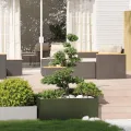 vidaXL Pflanzgefäß Olivgrün 100x100x40 cm Stahl, Pflanzschale, Garten-Garten-Pflanzkübel, Outdoor-Pflanzgefäß, Hochbeet, Pflanzgefäß, Blumenkasten - Thumbnail 2
