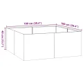 vidaXL Pflanzgefäß Olivgrün 100x100x40 cm Stahl, Pflanzschale, Garten-Garten-Pflanzkübel, Outdoor-Pflanzgefäß, Hochbeet, Pflanzgefäß, Blumenkasten - Thumbnail 3