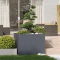 vidaXL Anthrazit Pflanzkübel 100x100x80 cm, Stahl, Outdoor, Modern, Hochbeet, Blumenkasten - Thumbnail 2