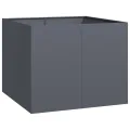 vidaXL Anthrazit Pflanzkübel 100x100x80 cm, Stahl, Outdoor, Modern, Hochbeet, Blumenkasten - Thumbnail 1