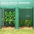 Outsunny Gartengewächshaus 2 m² Tomatengewächshaus 2 x 1 x 1,78 m 2 Rolltüren mit Reißverschluss Stahl PE hohe Dichte 140 g/m² UV-beständig grün - Thumbnail 3
