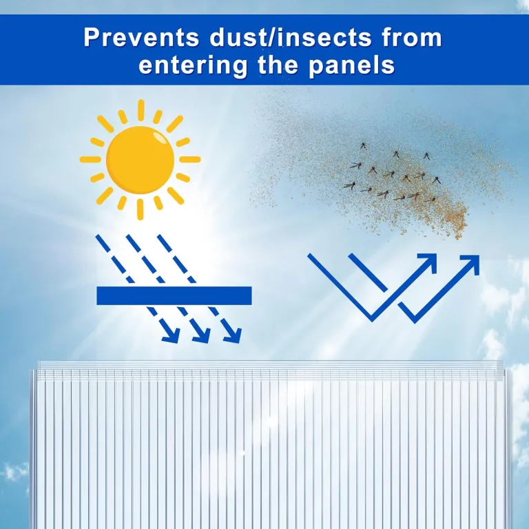 Polycarbonat-Gewächshausplatten, U-Steckverbinderprofil, U-Profil, U-K, U-Endkappe für Doppelwand-Gewächshausplatten, verhindert Staub, Regen, passend für 6 mm oder 4 mm Paneele, 6 m – Bild 5