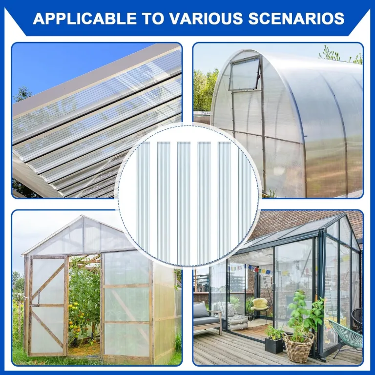 Polycarbonat-Gewächshausplatten, U-Steckverbinderprofil, U-Profil, U-K, U-Endkappe für Doppelwand-Gewächshausplatten, verhindert Staub, Regen, passend für 6 mm oder 4 mm Paneele, 6 m – Bild 6
