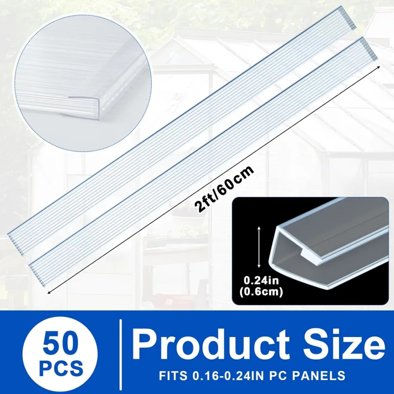 Polycarbonat-Gewächshausplatten, U-Steckverbinderprofil, U-Profil, U-K, U-Endkappe für Doppelwand-Gewächshausplatten, verhindert Staub, Regen, passend für 6 mm oder 4 mm Paneele, 6 m – Bild 3