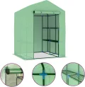 Gewächshaus mit Ablagen Stahl 143x143x195 cm, Frühbeet, Tomatenhaus, Treibhaus, Greenhouse, Garten Zubehör - Thumbnail 2