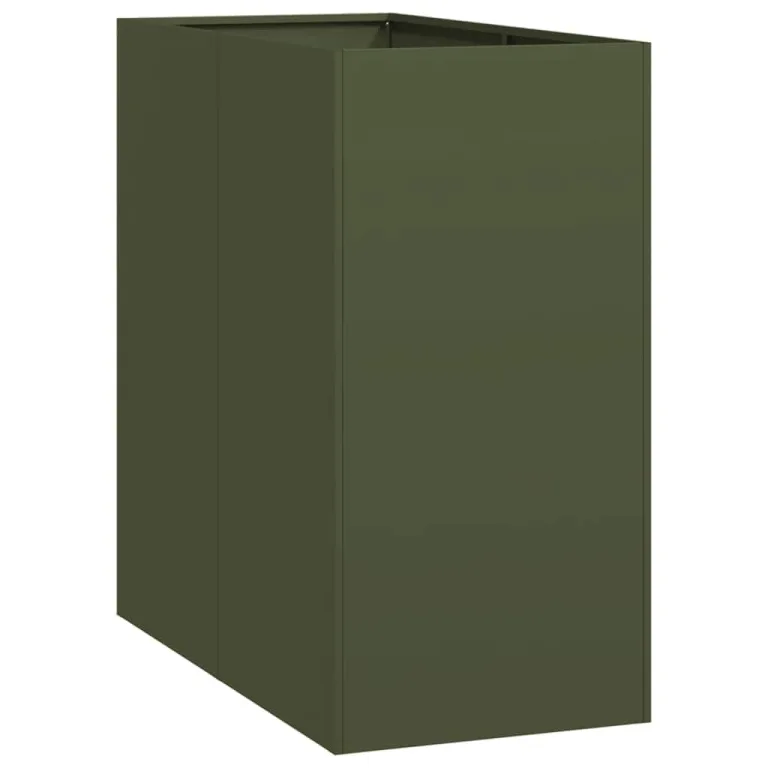 vidaXL Pflanzgefäß Olivgrün 40x80x80 cm Stahl, Pflanzschale, Garten-Garten-Pflanzkübel, Outdoor-Pflanzgefäß, Hochbeet, Pflanzgefäß, Blumenkasten – Bild 1