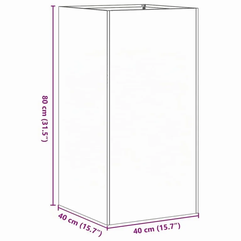 vidaXL Pflanzkübel Anthrazit 40x40x80 cm Kaltgewalzter Stahl, Pflanzschale, Garten-Garten-Pflanzkübel, Outdoor-Pflanzgefäß, Hochbeet, Pflanzgefäß – Bild 3
