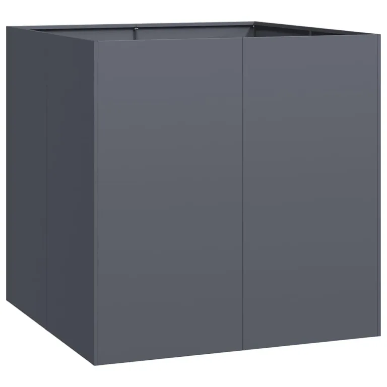 vidaXL Pflanzgefäß Anthrazit 80x80x80 cm Stahl, Pflanzschale, Garten-Garten-Pflanzkübel, Outdoor-Pflanzgefäß, Hochbeet, Pflanzgefäß, Blumenkasten – Bild 1