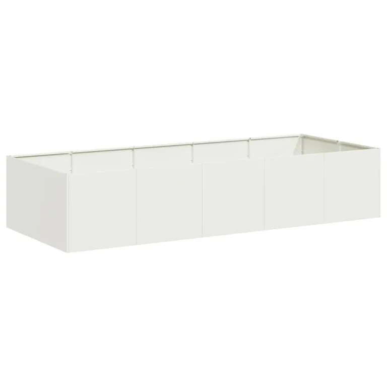 vidaXL Pflanzgefäß Weiß 200x80x40 cm Stahl, Pflanzschale, Garten-Garten-Pflanzkübel, Outdoor-Pflanzgefäß, Hochbeet, Pflanzgefäß, Blumenkasten – Bild 1