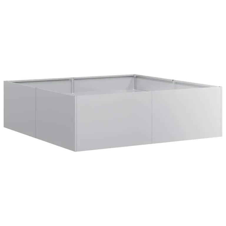 vidaXL Pflanzkübel 100x100x30 cm Verzinkter Stahl, Pflanzschale, Garten-Garten-Pflanzkübel, Outdoor-Pflanzgefäß, Hochbeet, Pflanzgefäß, Blumenkasten – Bild 1