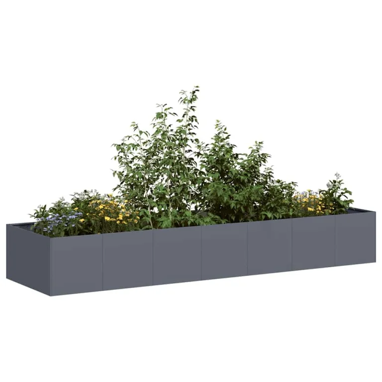 vidaXL Pflanzgefäß Anthrazit 280x80x40 cm Stahl, Pflanzschale, Garten-Garten-Pflanzkübel, Outdoor-Pflanzgefäß, Hochbeet, Pflanzgefäß, Blumenkasten – Bild 4