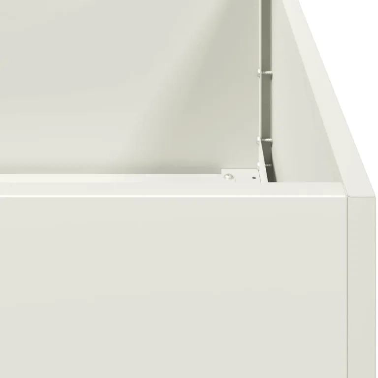 vidaXL Pflanzgefäß Weiß 80x80x80 cm Stahl, Pflanzschale, Garten-Garten-Pflanzkübel, Outdoor-Pflanzgefäß, Hochbeet, Pflanzgefäß, Blumenkasten – Bild 7