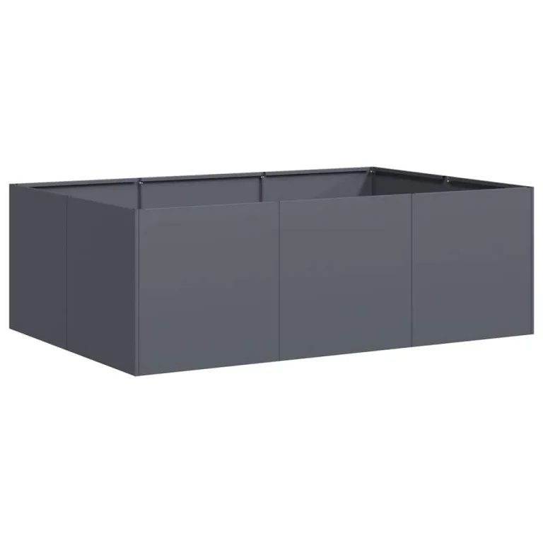 vidaXL Pflanzkübel Schwarz 120x80x80 cm Stahl, Pflanzschale, Garten-Garten-Pflanzkübel, Outdoor-Pflanzgefäß, Hochbeet, Pflanzgefäß, Blumenkasten – Bild 9