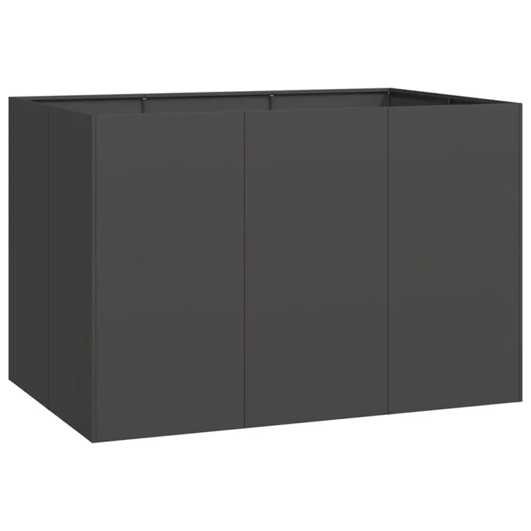 vidaXL Pflanzkübel Schwarz 120x80x80 cm Stahl, Pflanzschale, Garten-Garten-Pflanzkübel, Outdoor-Pflanzgefäß, Hochbeet, Pflanzgefäß, Blumenkasten – Bild 1