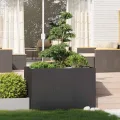 vidaXL Pflanzkübel Schwarz 120x80x80 cm Stahl, Pflanzschale, Garten-Garten-Pflanzkübel, Outdoor-Pflanzgefäß, Hochbeet, Pflanzgefäß, Blumenkasten - Thumbnail 2