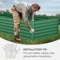 YITAHOME 2er-Set Hochbeet Metall 240x120x58cm, Hochbeete-Kit aus Verdicktem Zink-Aluminium-Magnesium-Edelstahl-Metall Hochbeete für Garten mit Stützstange & Handschuhe für Gemüse, Blumen (Grün) - Thumbnail 7