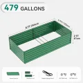 YITAHOME 2er-Set Hochbeet Metall 240x120x58cm, Hochbeete-Kit aus Verdicktem Zink-Aluminium-Magnesium-Edelstahl-Metall Hochbeete für Garten mit Stützstange & Handschuhe für Gemüse, Blumen (Grün) - Thumbnail 5