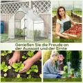 Outsunny Gewächshaus, 180 x 100 x 168 cm Foliengewächshaus mit Rolltür, Treibhaus, Tomatenhaus mit Obenfenster, PE-Gitterfolie, Winterfest Pflanzenhaus für Garten, Balkon, Weiß - Thumbnail 7