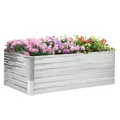 Outsunny Hochbeet aus Stahl, Pflanzbeet Frühbeet Gartenbeet Blumenkasten steckbar, Pflanzkasten Pflanzkübel Gemüsebeet 180x90x60cm für Garten Balkon Terrasse, Gartenspalier für Blumen, Pflanzen, Obst - Thumbnail 10