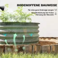 Outsunny 2er-Set Hochbeet aus Stahl, Pflanzbeet Frühbeet Gartenbeet Blumenkasten stapelbar, Pflanzkasten Gemüsebeet Ø60x30cm für Garten Balkon, Pflanzkübel für Blumen, Pflanzen, Gemüse - Thumbnail 4