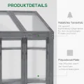 Outsunny Frühbeet aus Holz, Mini Gewächshaus 70 x 50 x 120 cm, Treibhaus mit Abdeckung, Fenster, Doppeltür, lichtdurchlässig Frühbeetkasten mit 3 Regale, Winterfest Hochbeet für Garten, Balkon, Grau - Thumbnail 3
