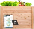 WESTMANN Hochbeet aus Lärchenholz | 130x65x84 cm Natur | Kräuterbeet für den Außenbereich | Holzhochbeet zum Bepflanzen von Gemüse & Kräutern - Thumbnail 8