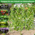 COSTWAY Gurke Rankgitter 180cm hoch, einstellbare Breite, Rankhilfe mit Ranknetz, Garten Gurkengitter Metall, Pflanzenspalier für Kletterpflanzen, Gitterspalier für Gurken Tomaten Efeu, inkl. Zubehör - Thumbnail 3