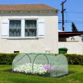 Outsunny Gewächshaus mit Rollfenster Winterfest Foliengewächshaus aus Stahl wasserabweisend Treibhaus für Balkon Garten Tomatenhaus mit UV Schutz 200x100x80cm Tomatengewächshaus für Gemüse Grün - Thumbnail 2