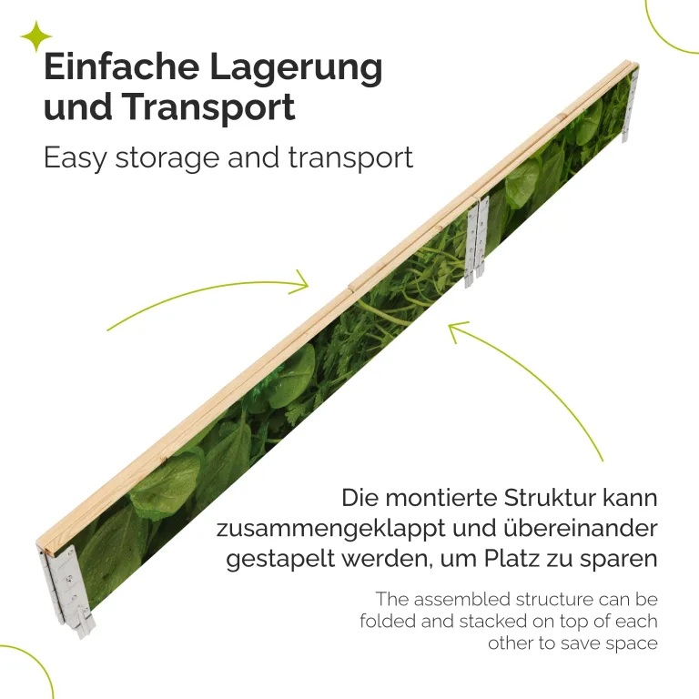 Garronda Holzaufsatzrahmen mit Print - Hochbeete für Pflanzen Blumen Kräuter Obst und Gemüse Aufbewahrungskiste aus Holz mit dekorativem Druck GD-0075 (120x80x20 cm, Pflanzenblätter 1St) – Bild 4