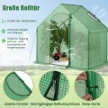 GOPLUS Gewächshaus Winterfest, begehbares Foliengewächshaus mit PE-Abdeckung & Metallrahmen, Tomatengewächshaus mit Rolltür & Fenster, Treibhaus für Blumen, Gemüse & Setzlinge, 179 x 100 x 167 cm - Thumbnail 3